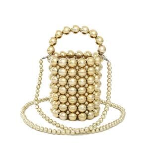8183 Beaded Evening Bucket Handmade Bags with Detachable Chain for Wedding